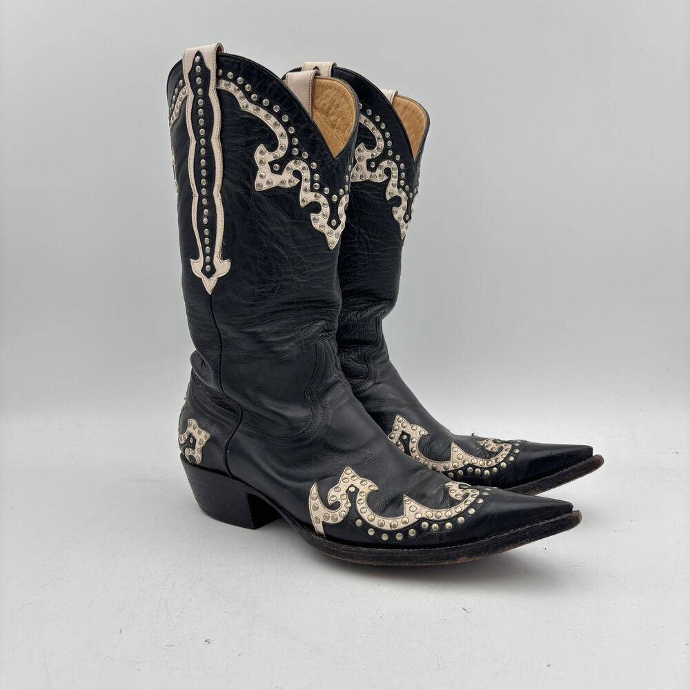 The Old Gringo Studded Leather Cowboy Boots Men's 9 D Western Black